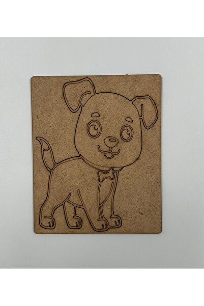 WOODIVA AHŞAP 10 Pieces Dog Wooden Painting School Event Activity Art 15 cm