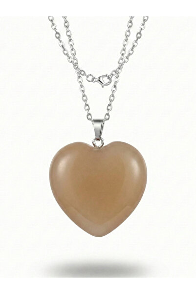Leerybee Women's Heart Cut Natural Stone Steel Necklace