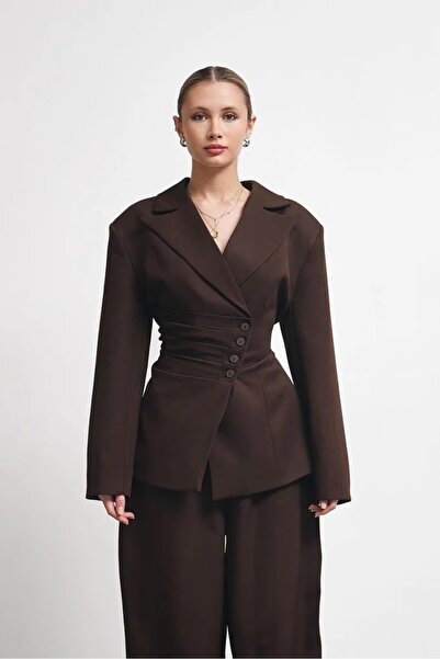 zoezoe Style- Blazer Dean Kruvaze Düğme Detay Takım