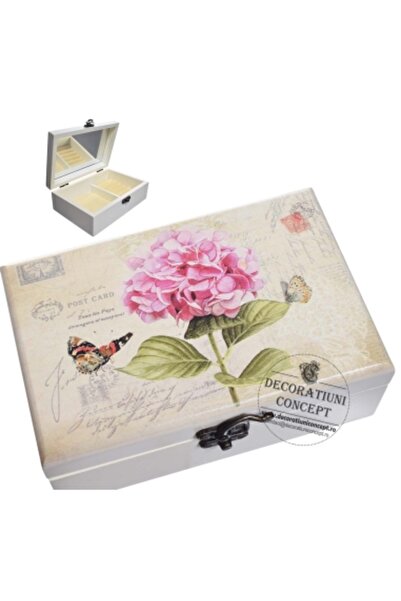 Decoratiuni Dulci Jewelry box, hydrangea and butterfly