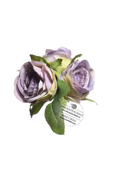 Decoratiuni Dulci Topper flori - 3 trandafiri pastel