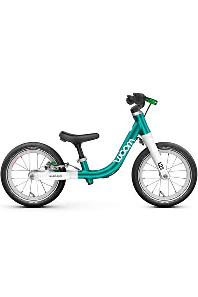 Woom 1 Go children's bicycle with 12" wheels – Metallic Turquoise Petrol blue