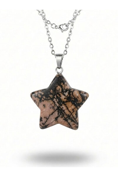 Leerybee Star Cut Natural Stone Steel Colorfast Pendant and Chain - Special C...