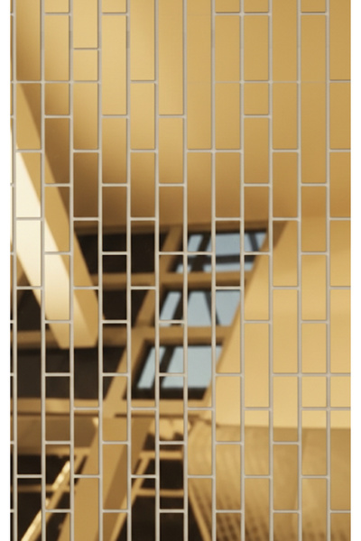 Neşeli Atölyem Dekoratif Tuğla Desenli Gold Pleksi 5 Adet 5x10 cm (Kendinden ...