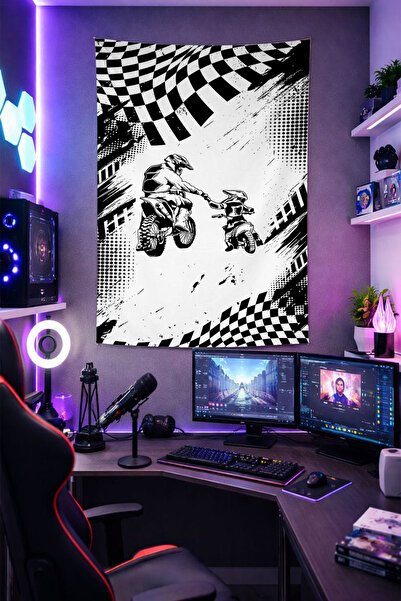 Reyhani Motor-1 Patterned Wall Cloth Brilliant Quality Fabric Room Decor Tape...