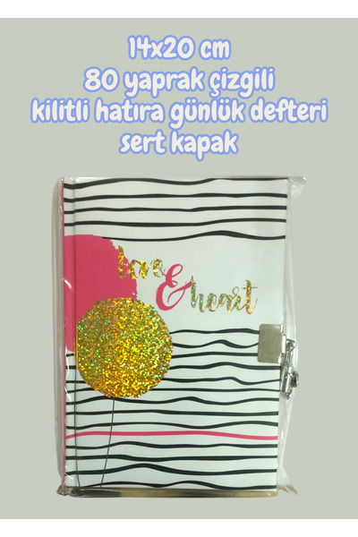 SEYFİKİRTASİYE 14x20 cm 80 sheets lined zip lock memory diary notebook hard c...