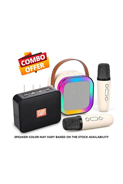 Zen Store مجموعة من قطعتين - جهاز مكبر صوت كاريوكي بلوتوث مع ميكروفون لاسلكي ...