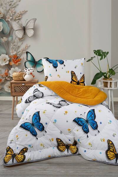 MUK's Premium Çift Taraflı Welsoft Yorgan Seti Özel Çantalı Tek Kişilik 50x70...