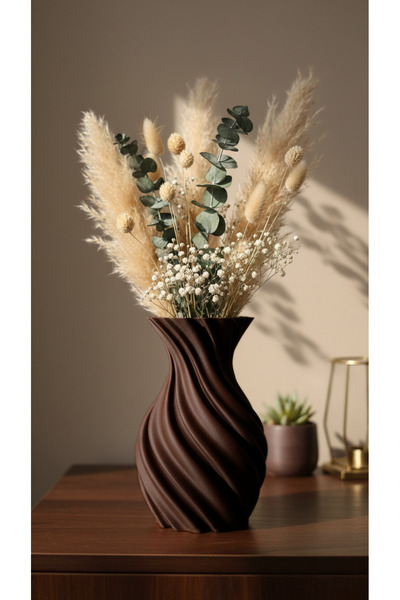 END Design Silk Wave Spiral Vase – Decorative Modern Design Special Material ...