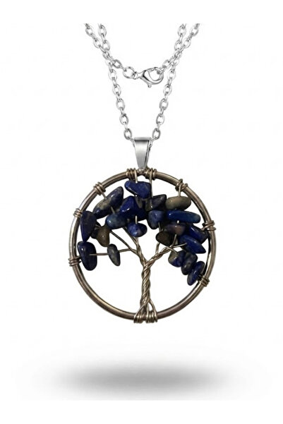 Leerybee Women's Tree of Life Natural Stone Steel Necklace