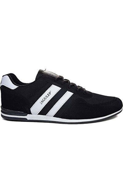 KOCAMANLAR Jagulep 2202 Sneaker Thin Sole Men's Sports Shoes Black-White