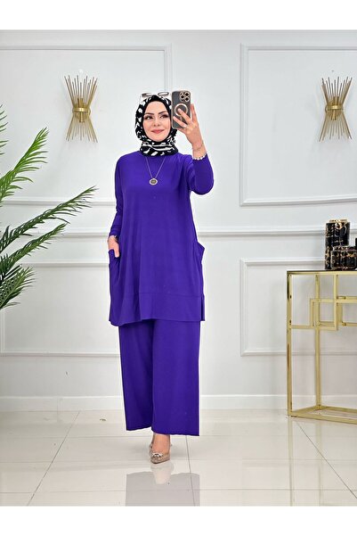 SELVENORA Almina Sandy Fabric Hijab Set Tunic Pants Two-Piece Set – Plus Size...