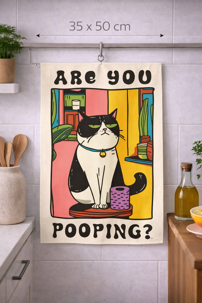 Piloji Modern Cat Kitchen Decoration Hand Towel 35X50 - Vivid Print Special H...