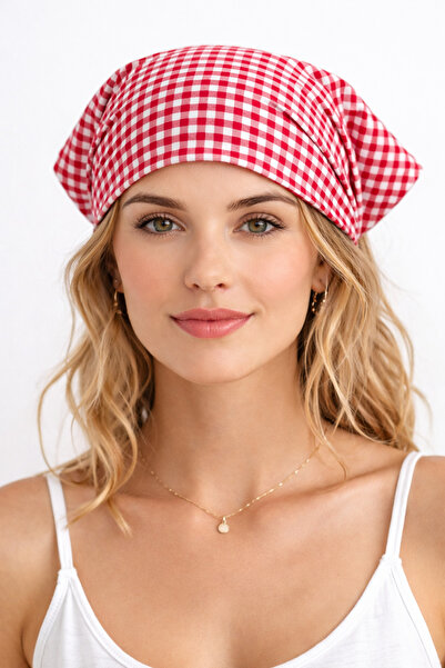 laviyonsa Checkered Zefir Fabric Bandana 40*40
