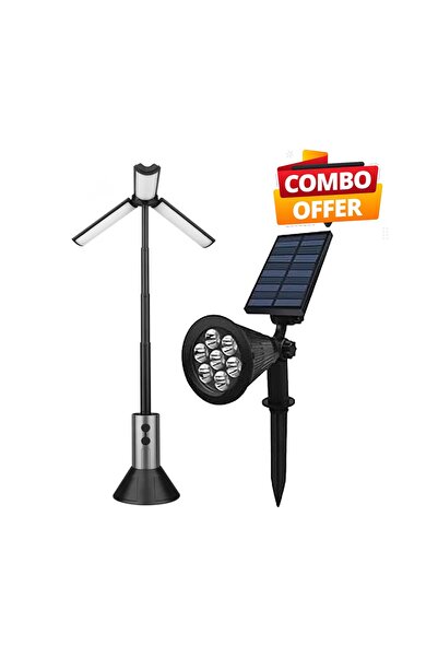 Zen Store 2 PC COMBO- 1 PC Solar Camping Light &1 PC Garden Light