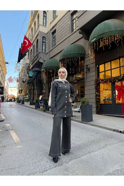 Bold Grup Women's Standard Size Denim Look Knitwear Set