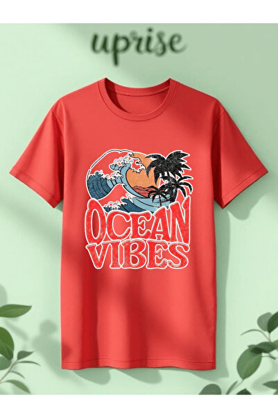 Vordevia Ocean Vibes Printed Cotton Oversize T-Shirt