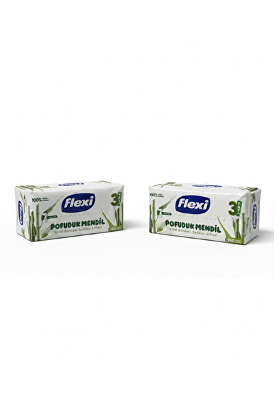Flexi Fluffy Tissues 4-Piece Advantage Pack - 100% Herbal Cellulose - 3-Ply 150 Sheets X 4 Pieces
