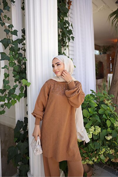 Kirazca Butik Women's Basket Basket Sequined Knitwear Hijab Set