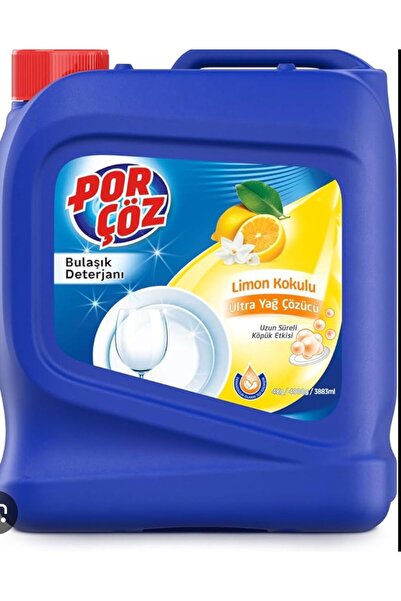 Porçöz Bulaşık Deterjanı Limon Kokulu Ultra Yağ Çözücü 4 Kg (3883 ml)