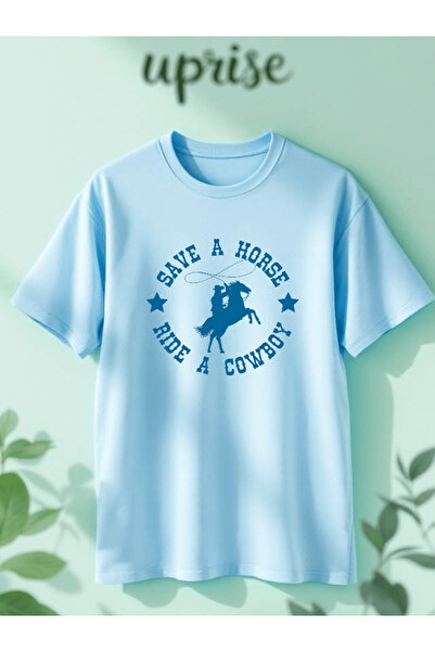 Vordevia Save a Horse Ride a Cowboy Printed Cotton Oversize T-Shirt