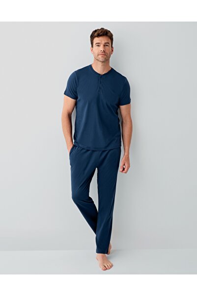 Arnetta Men's Cotton Short Sleeve Button Collar Bermuda/Long Boxed 3-Piece Pa...