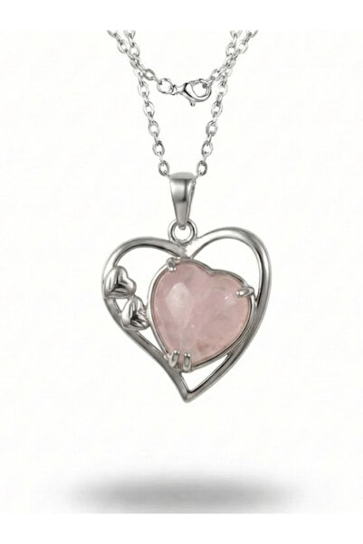 Leerybee Women's Heart Figured Natural Stone Steel Necklace