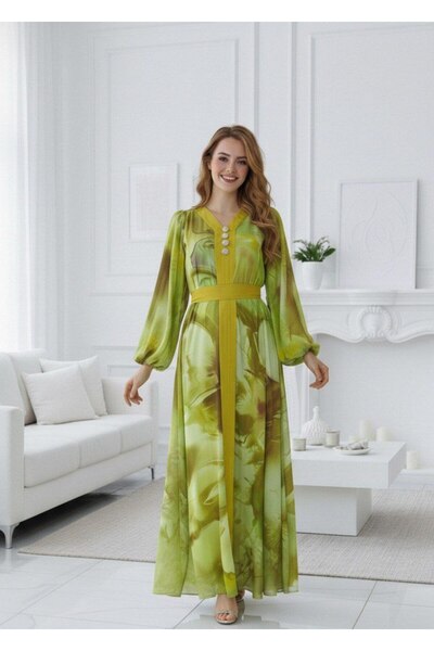 alqarat Dalia Flowing Chiffon Gown