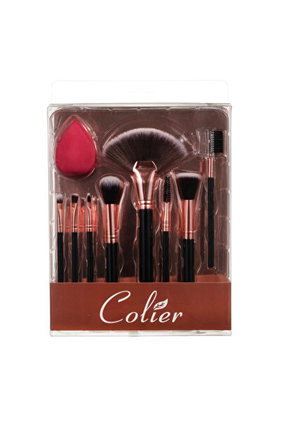 colier Collier Makeup Brush Set with Makeup Sponge