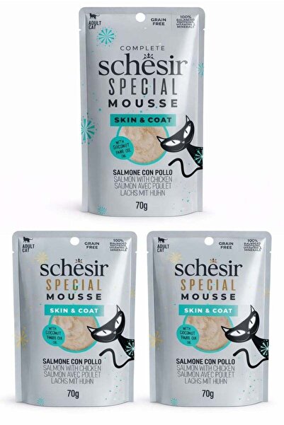 Schesir طعام القطط شيسر سبيشل موس للقطط البالغة - للعناية بالجلد والفرو - سمك...