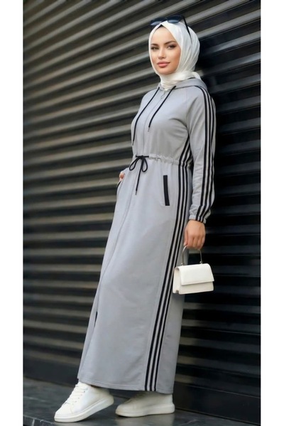 lamaro Sports Dress, Islamic Sports Clothing, Zippered Dress, Hooded Tunic