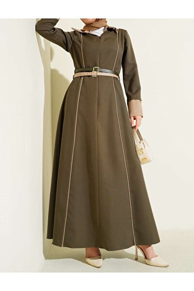Burcia Double Belted Dress with Hidden Front Zipper