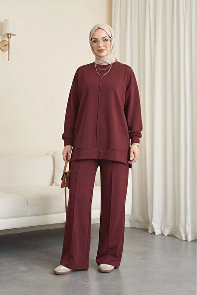 Modamorfo Двукомпонентен комплект с обло деколте - бордо