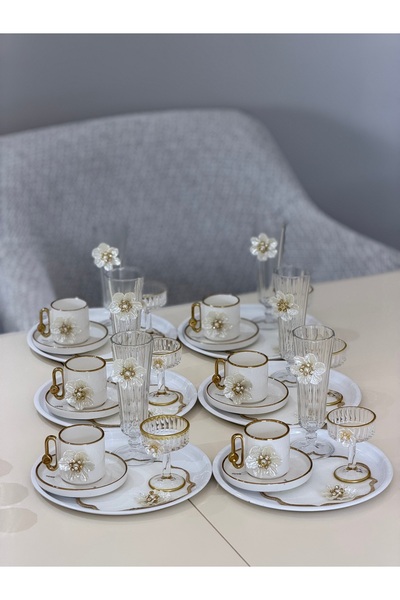 Hediye Köşkü 6 Kişilik Keyif 36 parça Lüks Kahve Sunum Seti