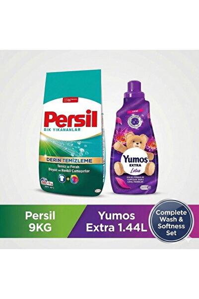 Persil Washing Set: Powder 9kg + Yumos Extra Lotus Concentrated Fabric Soften...