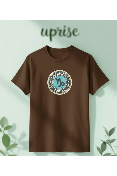 Vordevia تي شيرت قطني كبير الحجم مطبوع عليه برج الجدي من الأبراج الفلكية