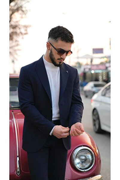 Dupont Modern Erkek Takım Elbise – Punto Yaka Slim Fit Torba Cep