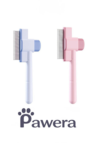 Pawera Kedi Köpek Çelik Tarak Otomatik Tek Tuşla Tüy Toplayıcı Bit Pire Temiz...