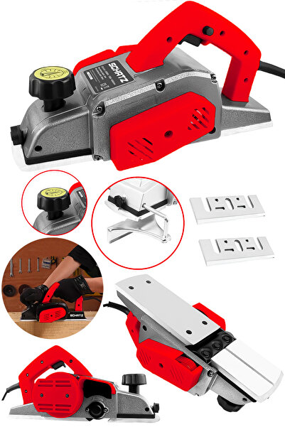 Schatz 800W Sjs Metal Şanzıman Bakır Sargı Motor Çift Bıçaklı Planya Rende Ma...
