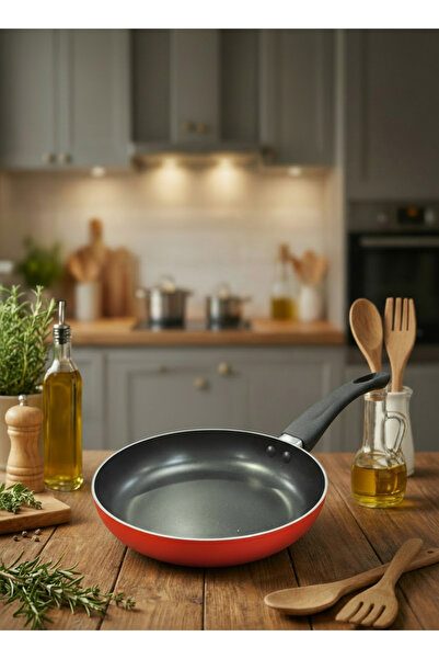 Mirolex Red-Black Non-Stick Fry Pan 30 cm | Aluminum, Teflon Coating, Inducti...