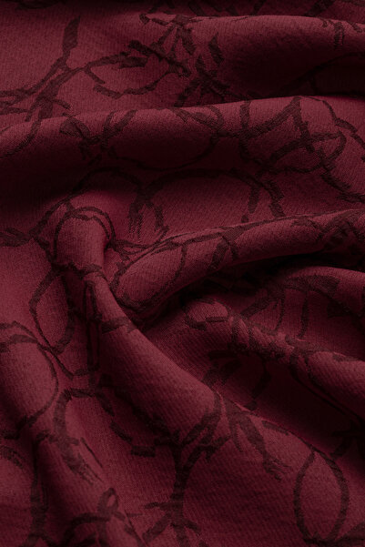 praye Șal cu model inelat, roșu claret