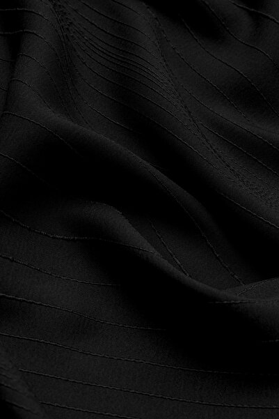 praye Striped Textured Shawl Black