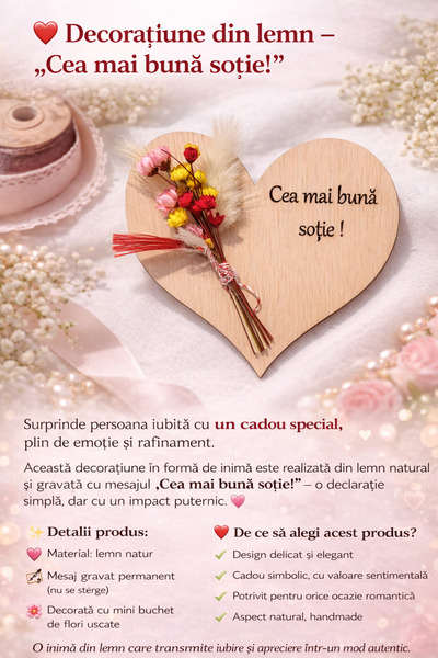 Lasercraft Martisor "Cea mai buna sotie!"