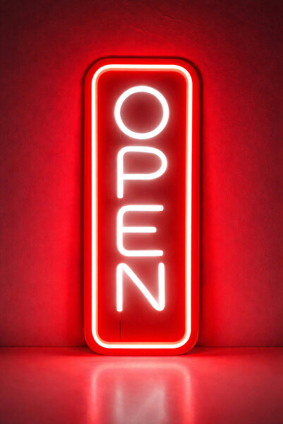 yadineonart Open Yazılı 30x15 Neon Tabela