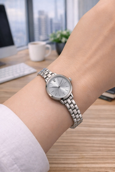 matheon Women's Silver Color Steel Cord Analog Wrist Watch – Minimal Sleek De...