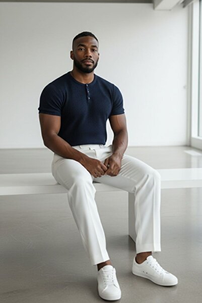 Butik Ross Premium Fit Buttoned Terry T-Shirt