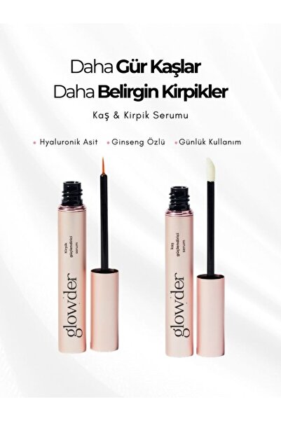 Glowder Natural Glowder Kaş ve Kirpik Serumu Seti – Kaş Bakımı ve Kirpik Güçl...