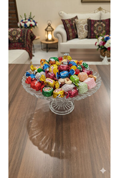 AR HOME Multipurpose Serving Glass Stemmed Plate