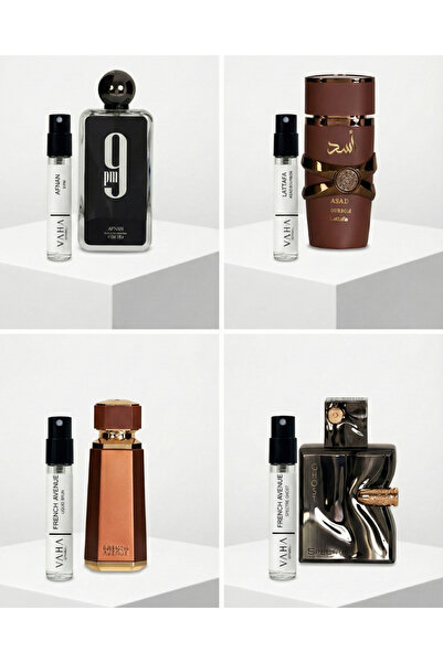 Fragrance World 9PM, Bourbon, Liquid Brun, Ghost Vanilya 4'lü Dekant Seti 5 ML