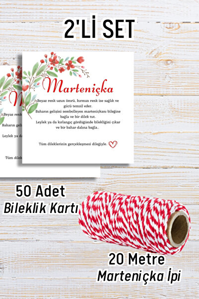 Metranya 50 Pieces of Marteniçka Bracelet Cards and 20 Meters of Bracelet Str...